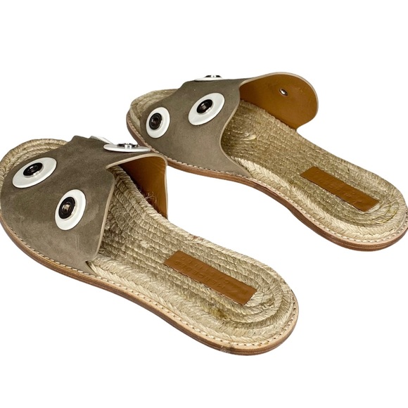 new Mercedes Castillo ✪ Oversized Metal Hardware Sandals Sandal ✪ Natural Suede - Picture 13 of 16